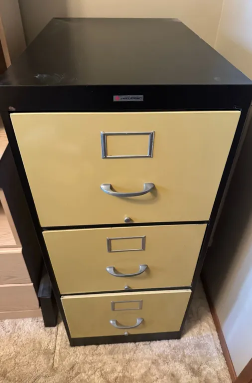 Steelmaster 3-Drawer Metal Filing Cabinet Black and Yellow