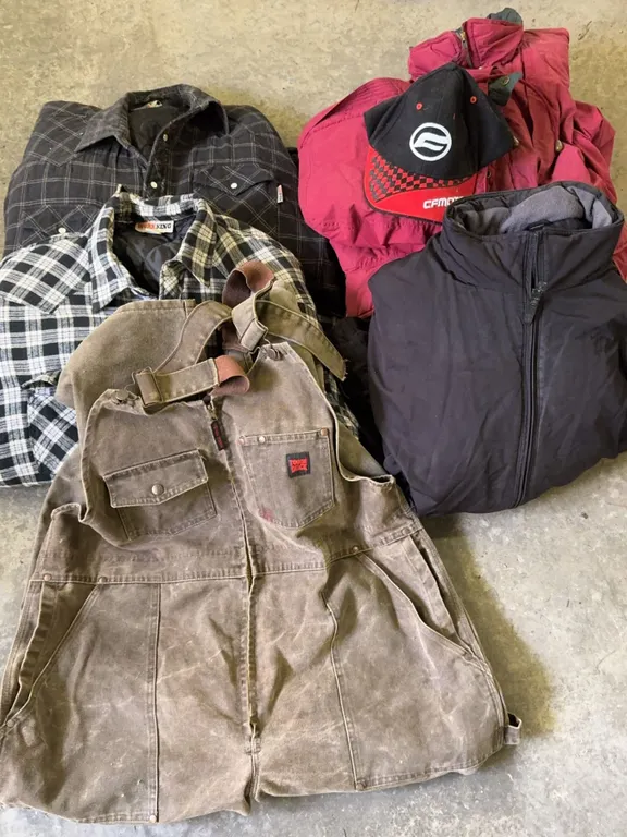 Work King Shirt, Tough Duck Overalls, Camrose Hat, Jackets, Lot of 5