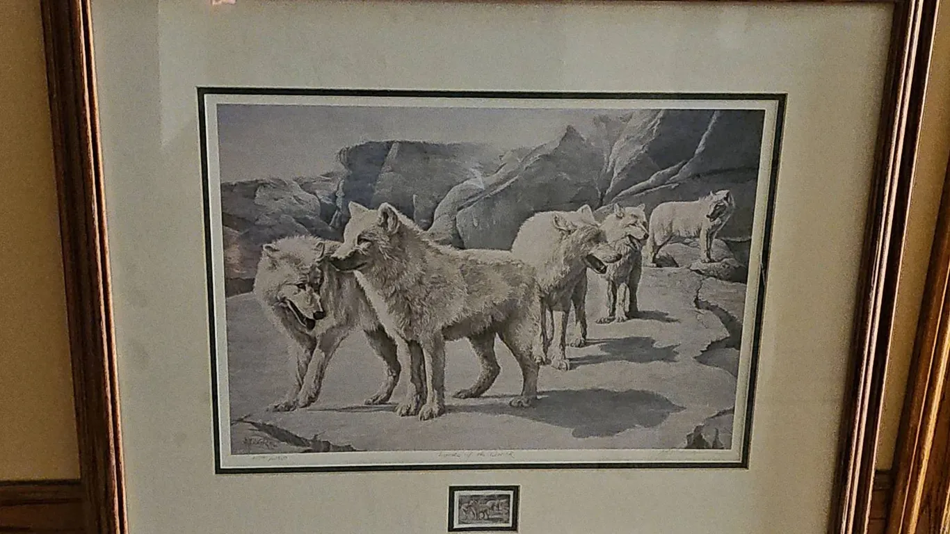 Lords of the North Wolf Print by H. Wedge Framed