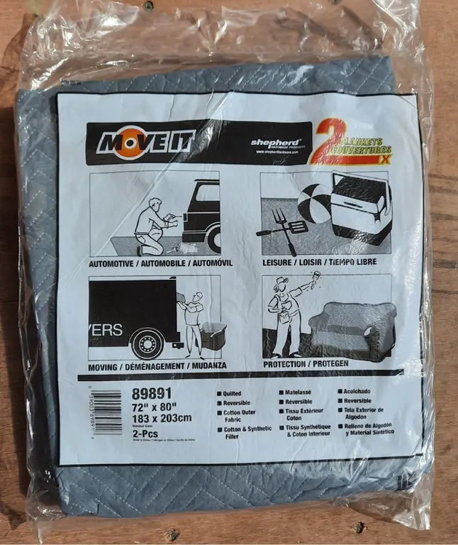 NEW 2 Pack Moving Blankets 72" x 80" (GST 5% & PST 7% charged)