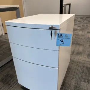 Filing cabinet on wheels with key, 15.5” wide x 22.5” deep x 25” tall