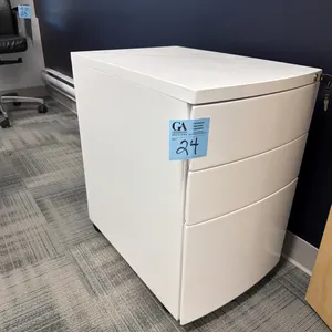 Filing cabinet on wheels with key, 15.5” wide x 22.5” deep x 25” tall