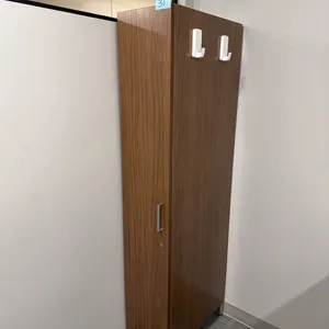 Tall Walnut Finish Wardrobe / Storage Cabinet with Door, Coat Rod & Shelves. 6’ x 2’ x 1’