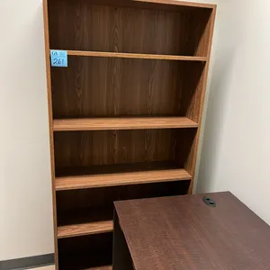5-shelf bookcase, darker oak finish 35.5”x12”x72”