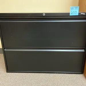 2-drawer black horizontal filing cabinet 36”x19”x27”