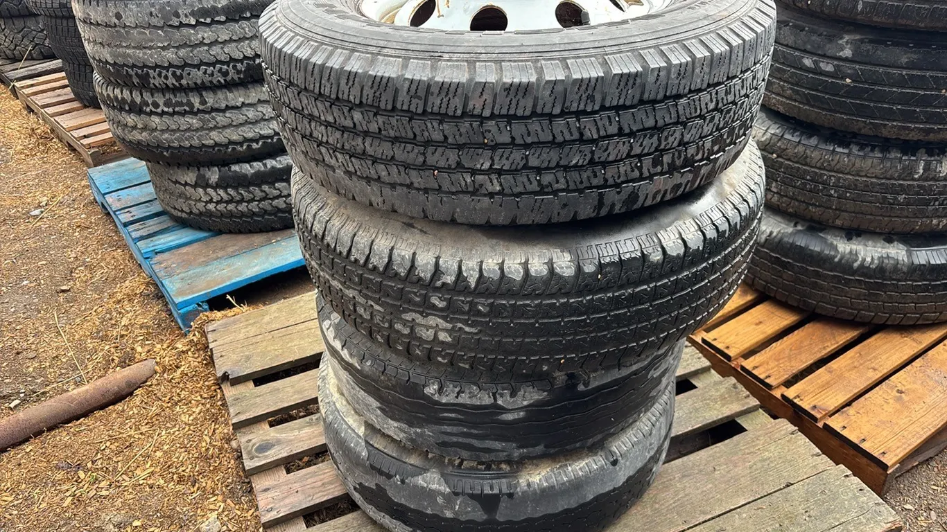Michelin LT225 75R16 tires with 8 Bolt Steel Rims