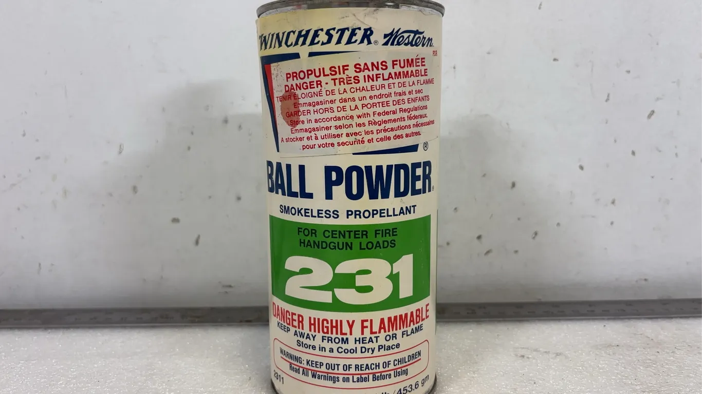 1 Bottle of Winchester Western Ball Powder Smokeless Propellant for Center Fire Handgun Loads 231 *Unreserved*