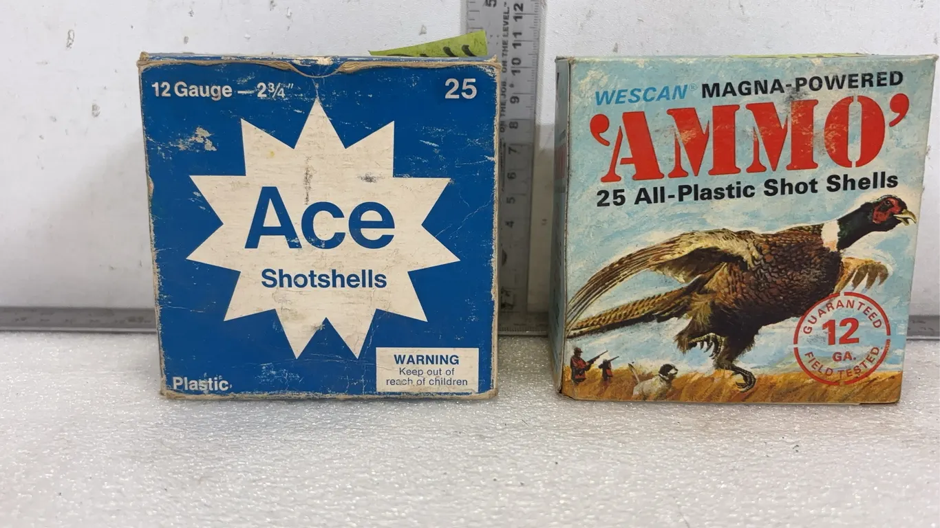 1 Box of Wescan Magna Powered 12 Gauge, 2 3/4", 5 Shot, 25 Shells, 1 Box of Ace 12 Gauge, 2 3/4", 4 Shot, 19 Shells *Unreserved*