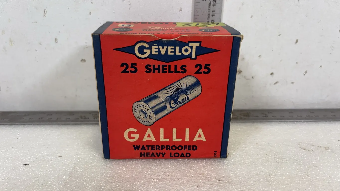 1 Box of Gevelot Olympic Long Range 12 Gauge, 2 3/4", 5 Shot, 25 Shells, 1 Box of Gevelot Gallia 12 Gauge, 2 3/4", 5 Shot, Waterproof Heavy Lo