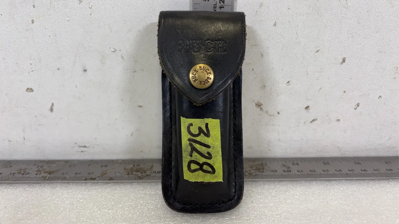 Buck Model 110 Folding Pocket Knife with Sheath, 7" OAL, 3" Blade Length, 4 1/4" Folded Length *Unreserved*