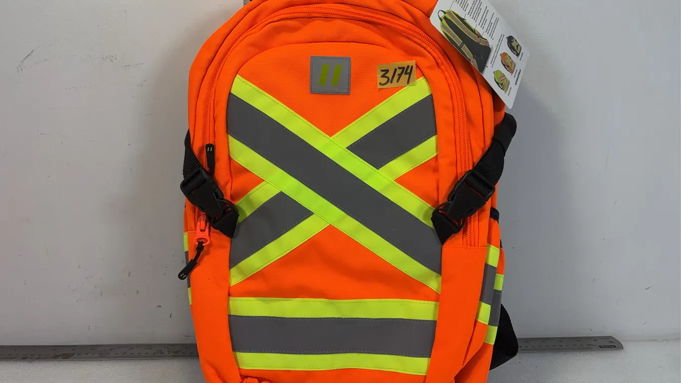 Forcefield Signal 32L Backpack Hi Viz Orange, Dual Compartment Layout,Reflective Tape on Shoulders, Side Water Bottle Access, Padded Harness System *U