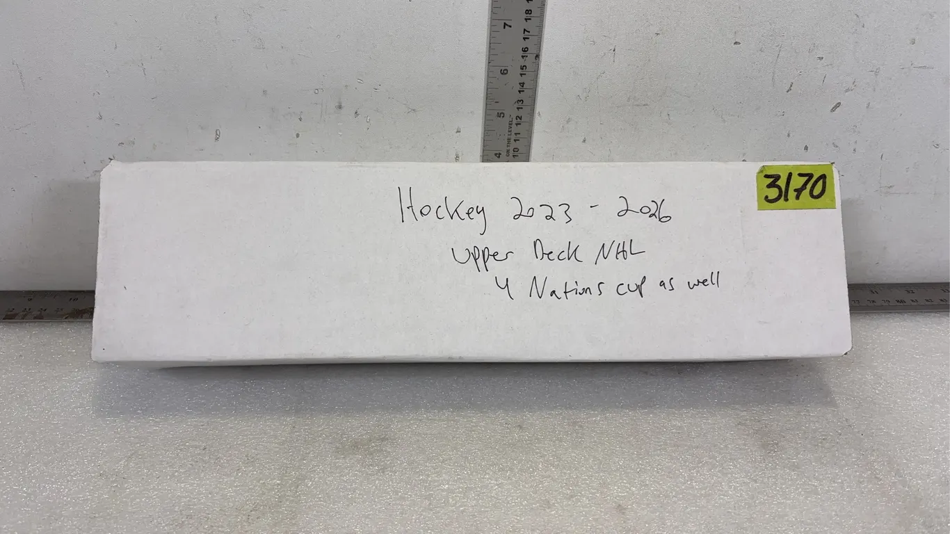 Box of 2023 - 2026 NHL Upper Deck Hockey Cards, Including 4 Nations Cup, approx. 600 Cards, approx. 16" x 5" x 4" *Unreserved*