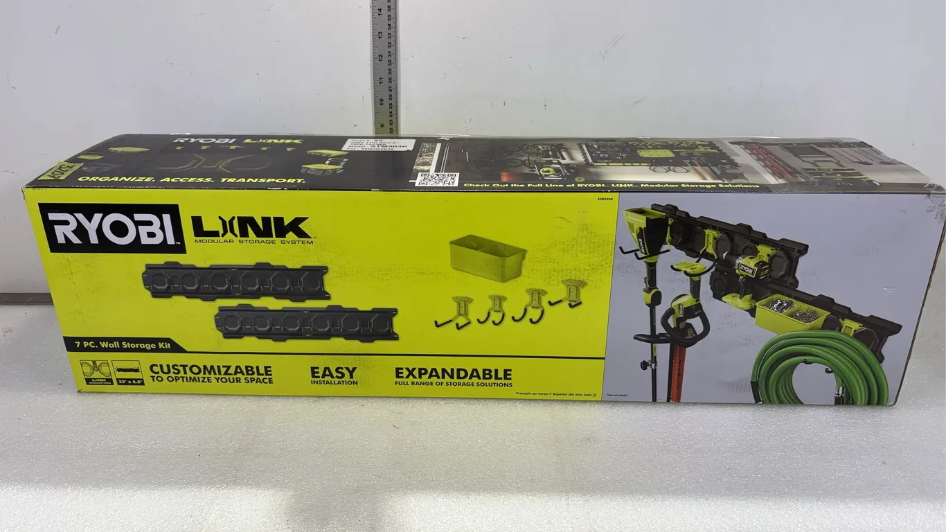 Ryobi Link Modular Storage System, Model STM503K, approx. Dimensions of Box 33" x 8" x 9" *Unreserved*