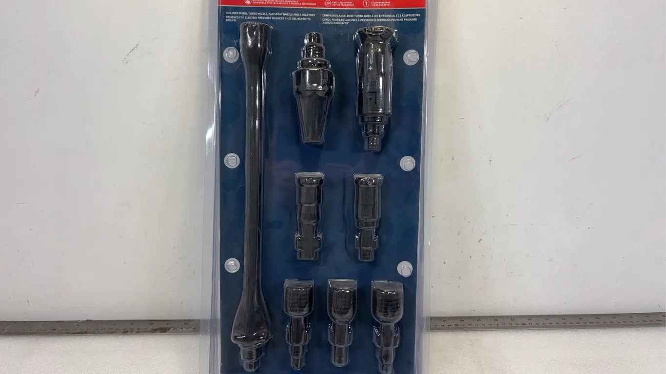 Simoniz Electric Pressure Washer Nozzle and Adaptor Kit, Includes Wand, Turbo Nozzle, Fan Spray Nozzle and 5 Adaptors approx. 21" x 10" x 4