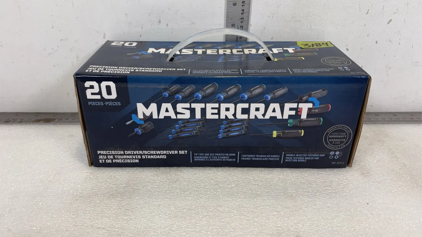 Mastercraft 20 pce Precision Driver/Screwdriver Set, Chrome Vanadium Steel Blades, Contoured Handles, Double Injected Textured Grips *Unreserved*