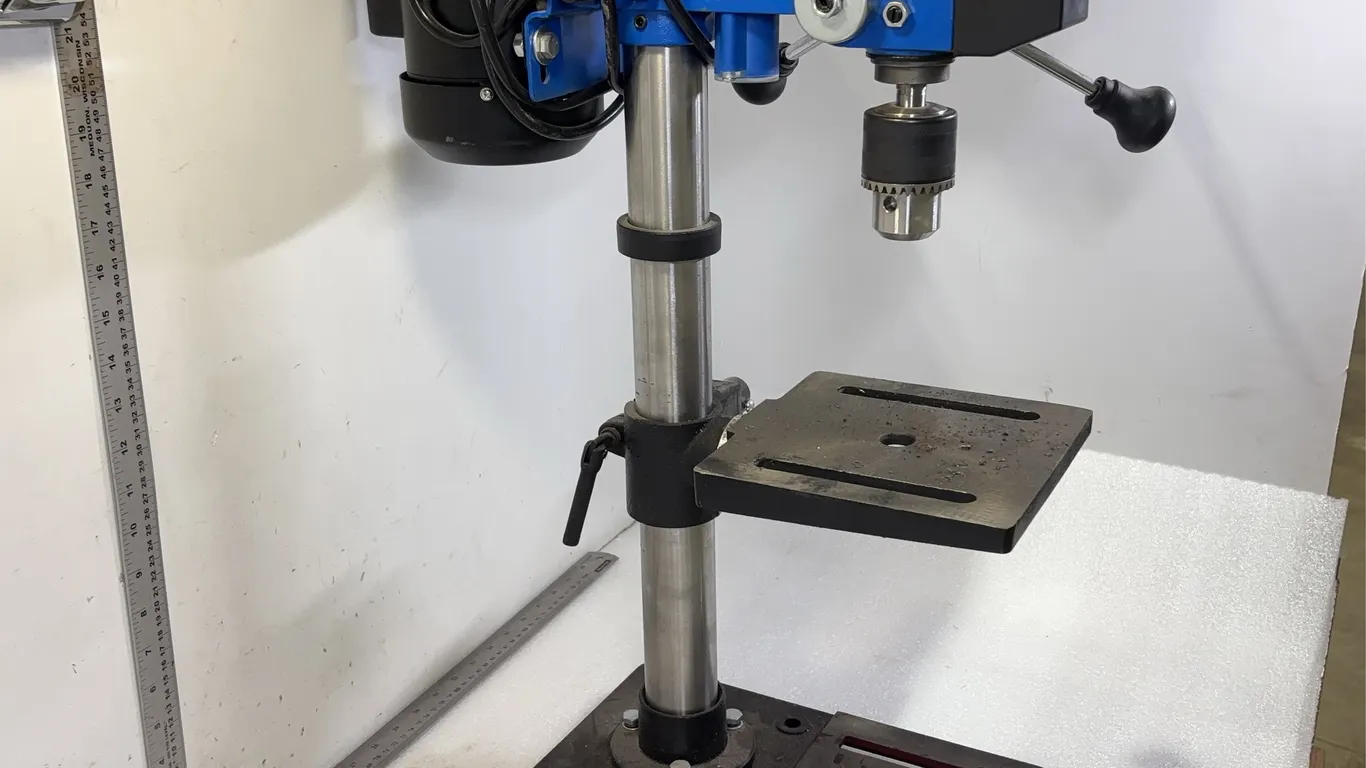 Mastercraft 10" Drill Press, 120V/60HZ Electric Motor, approx. Table Size 7 1/4" x 7 1/4", approx. Base Size 13 3/8" x 8 1/4", app