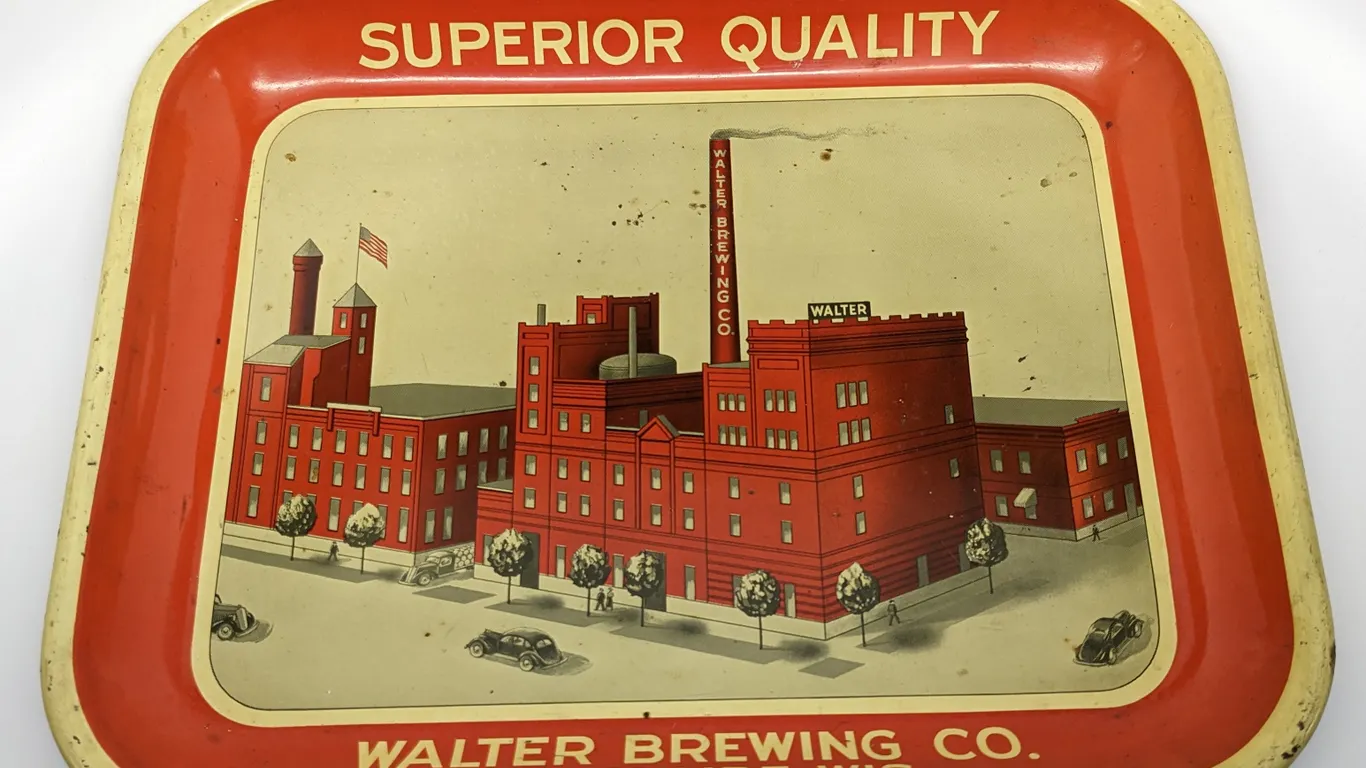 BEER TRAY SUPERIOR QUALITY WALTER BREWING CO EAU CLAIRE WISCONSIN