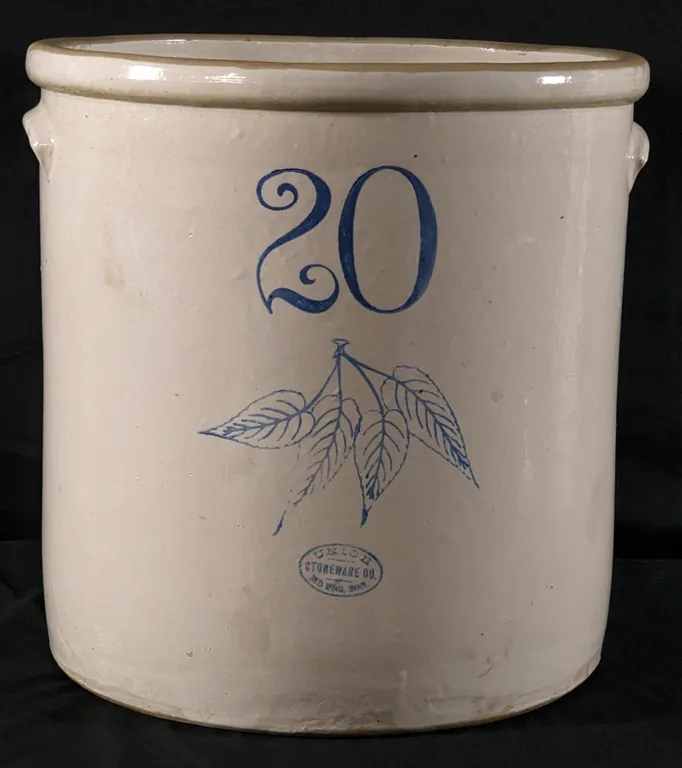 20 GAL RED WING STONEWARE BLUE BIRCHLEAF CROCK