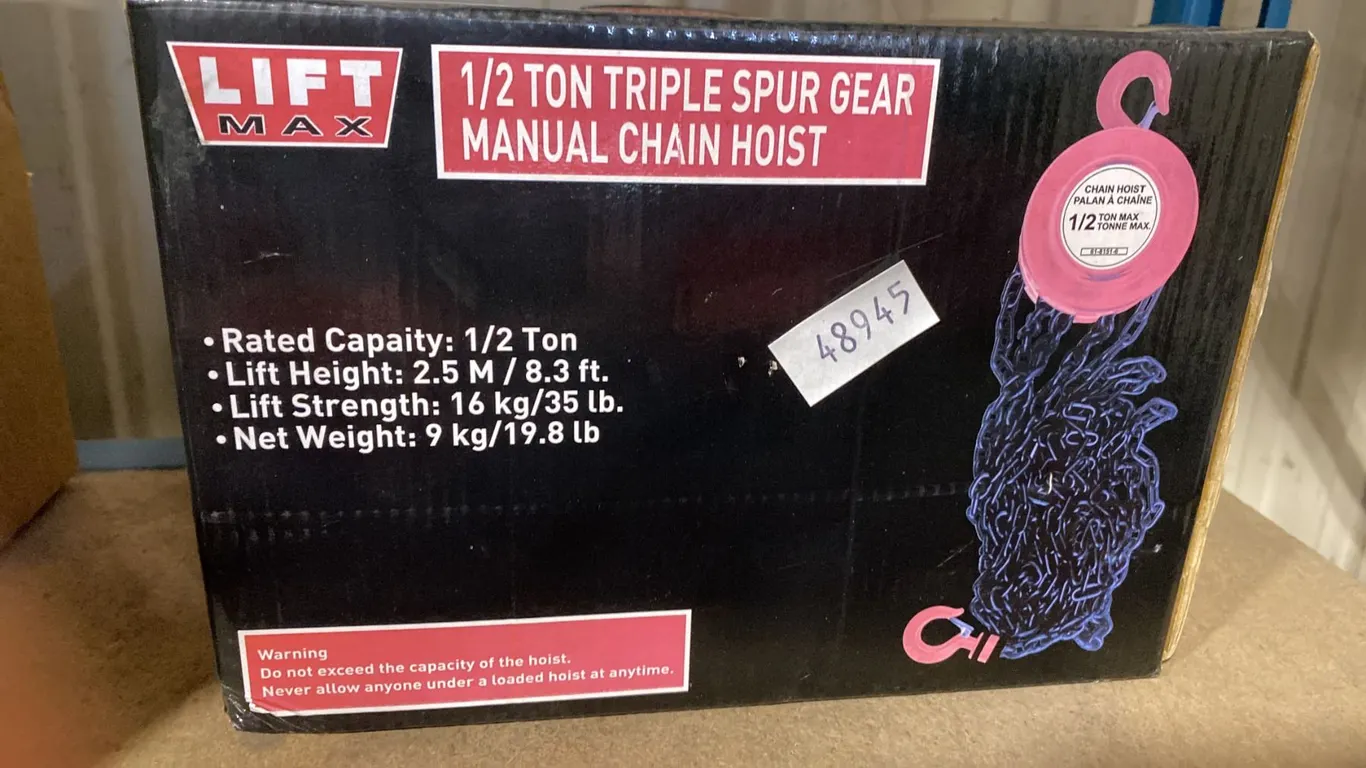 LIFTMAX 1/2 TON TRIPLE SPUR GEAR MANUAL CHAIN HOIST