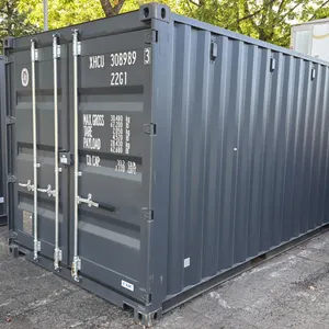 DARK GREY 20' 67,200 LB MAX CAPACITY INDUSTRIAL TRANSPORT CONTAINER WITH DUAL SWING REAR DOORS