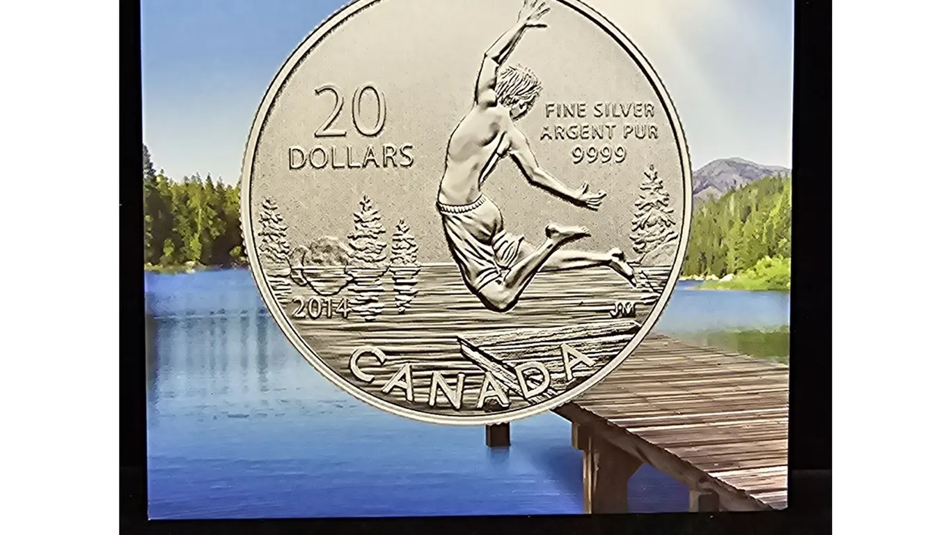 2012 CAD 7.96G .9999 FINE SILVER $20 SUMMERTIME COIN