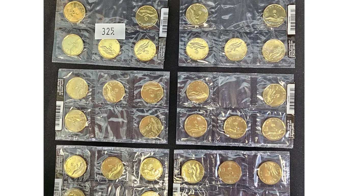 (6) PACKS OF 5 CAD 2012 CANADIAN LUCKY LOONIE $1 COINS