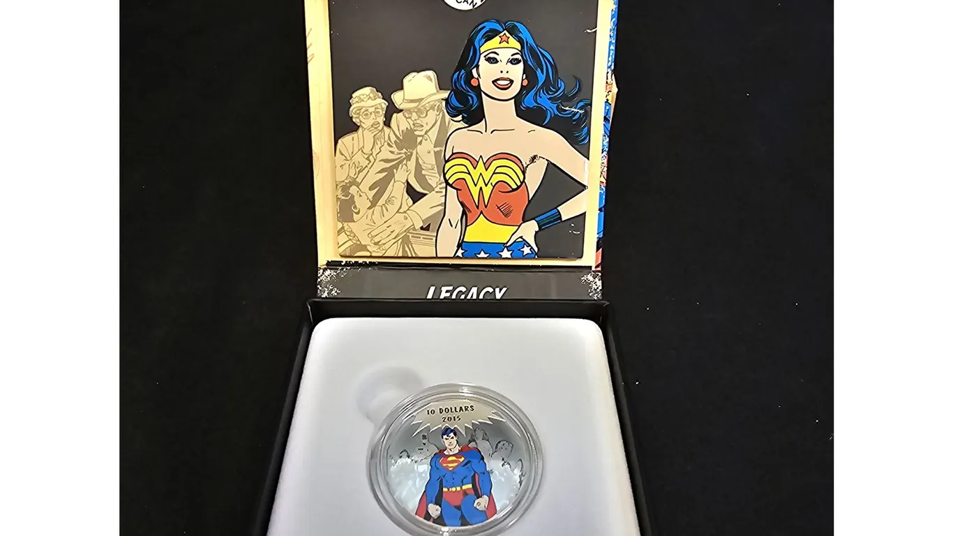 2015 CAD 15.87G .9999 FINE SILVER $10 DC COMICS ORIGINALS UNITY COIN IN DISPLAY BOX