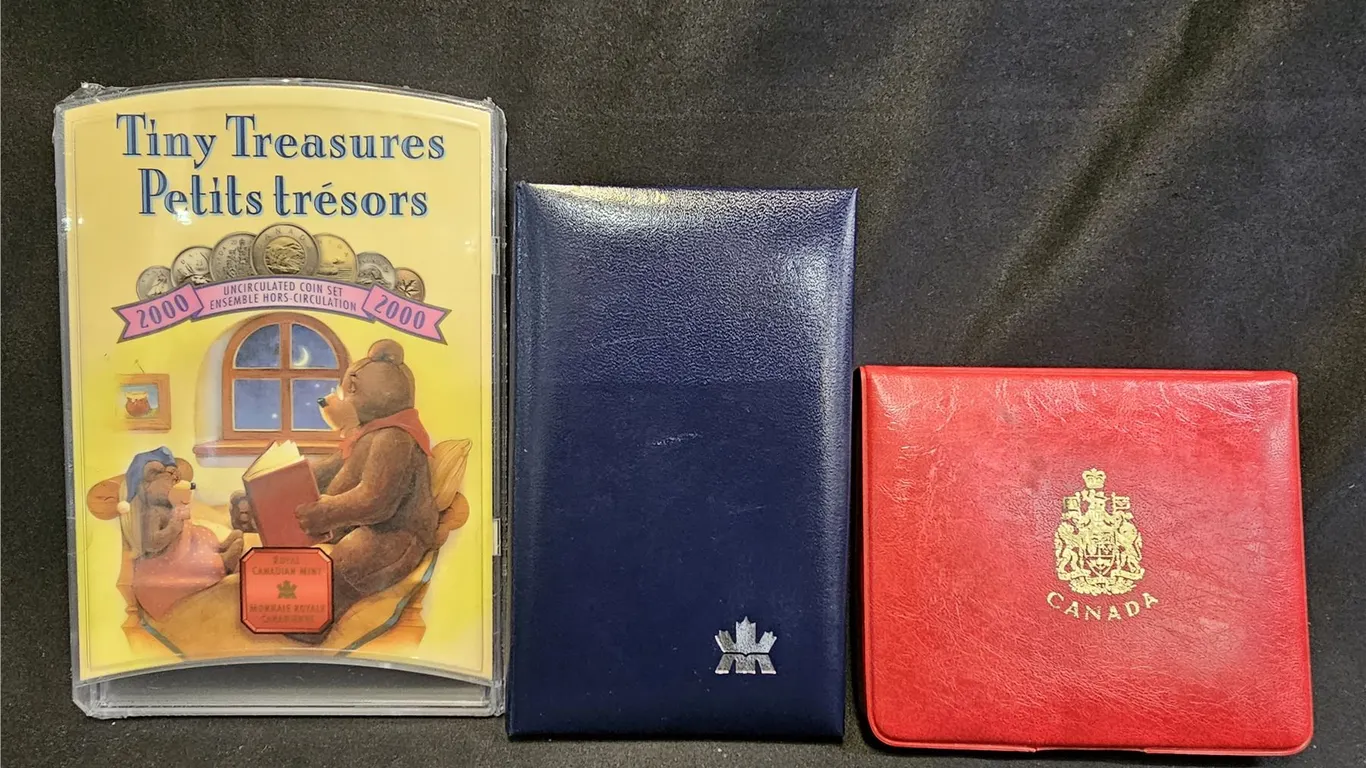 2000 CAD TINAY TREASURES COIN SET, 1993 CAD SPECIMEN SET & 1972 CAD PROOF-LIKE SET