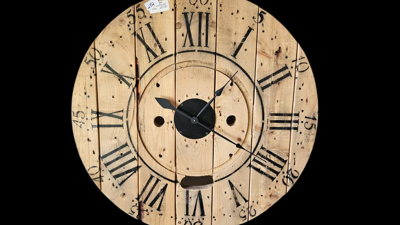 General Cable Spool Wall Clock, 35 in. Roman Numeral