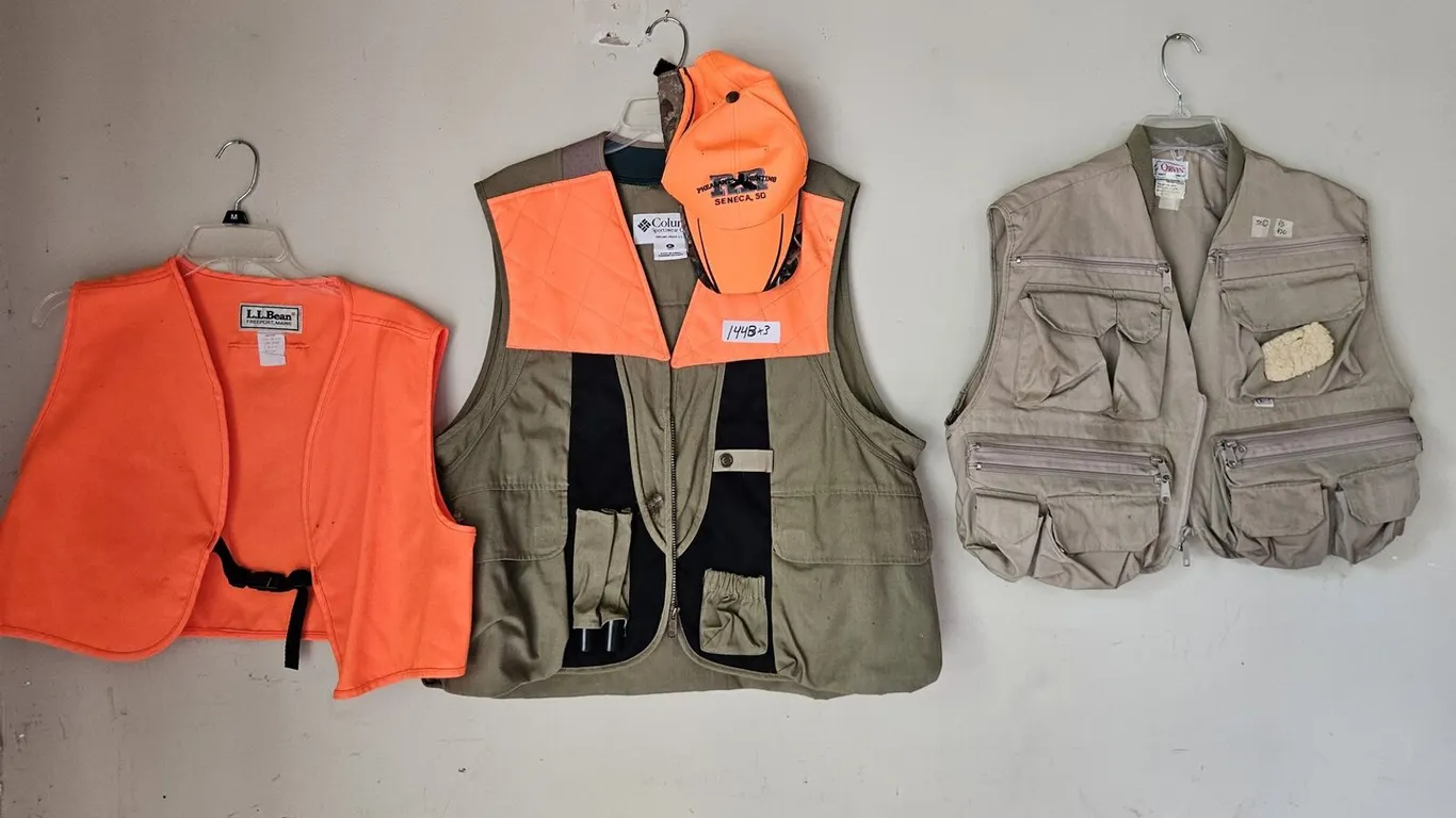 Three Hunting and Fishing Vests with Blaze Cap