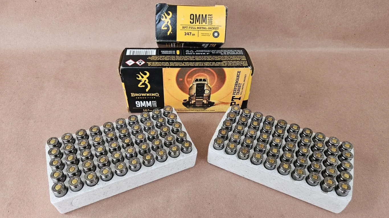 Browning BPT 9mm Luger 147 gr FMJ, 2 Boxes, 100 Rounds