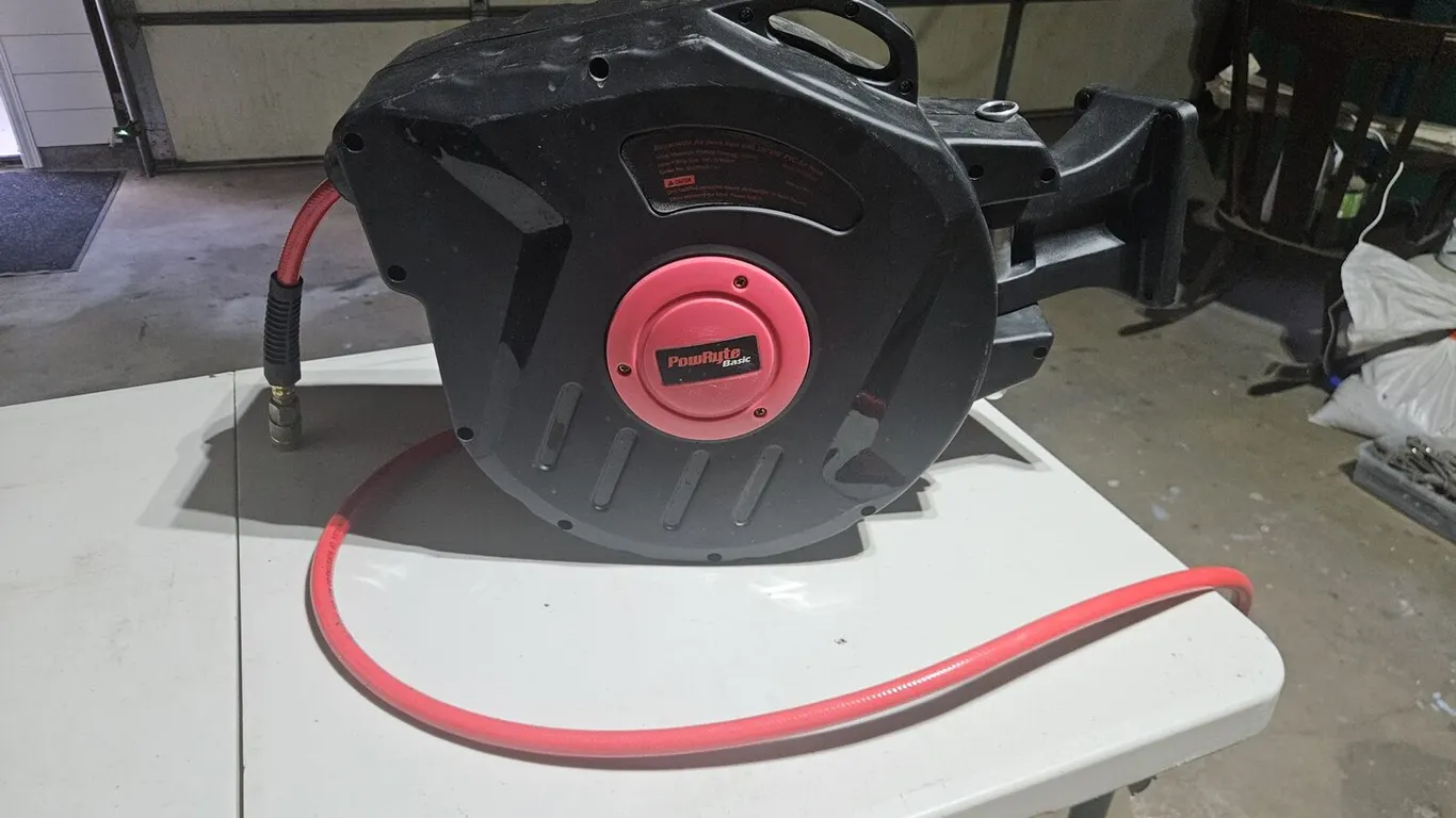 PowRyte Basic Retractable Air Hose Reel, 3/8 in. x 50 ft