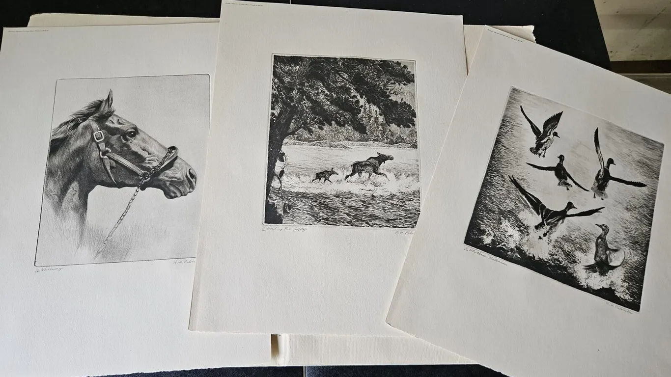 R.H. Palenske Drypoint Etchings, The Sporting Trail