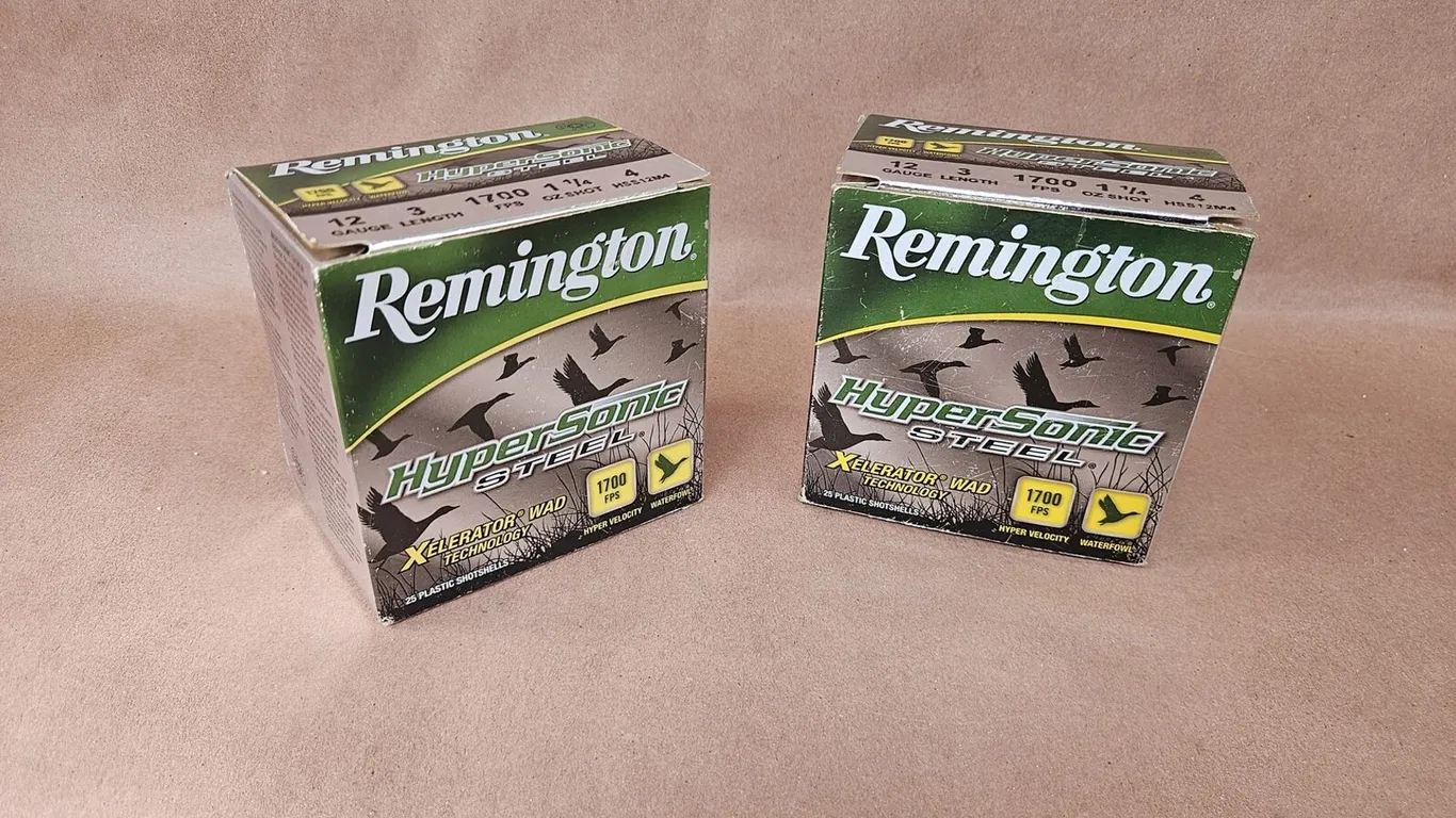 Remington HyperSonic Steel 12 Ga 3 in #4, Full Box Plus Partial