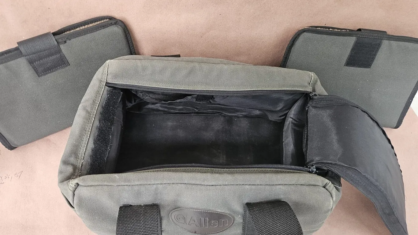Allen Canvas Range Bag with Two Fleece-Lined Pistol Sleeves