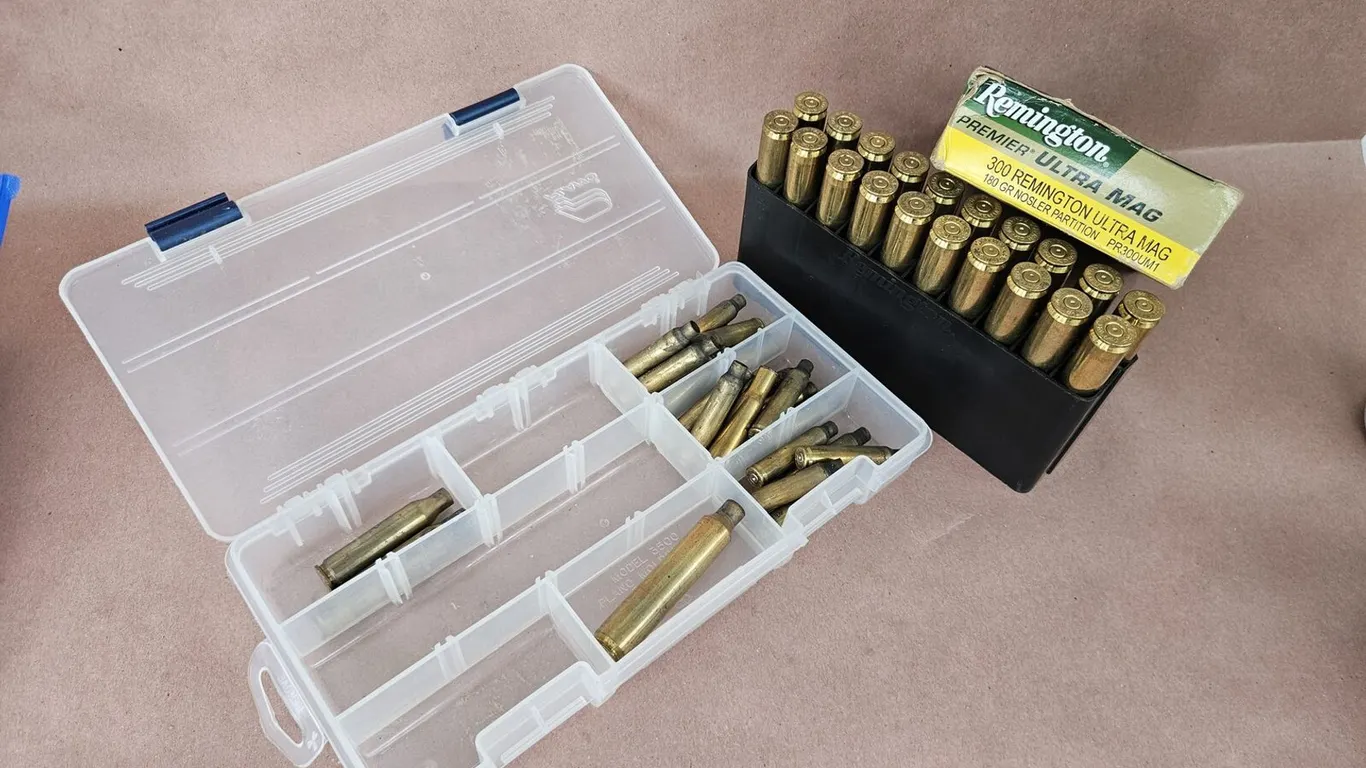.300 Rem Ultra Mag Fired Brass, MTM Box and Plano 3500 Case