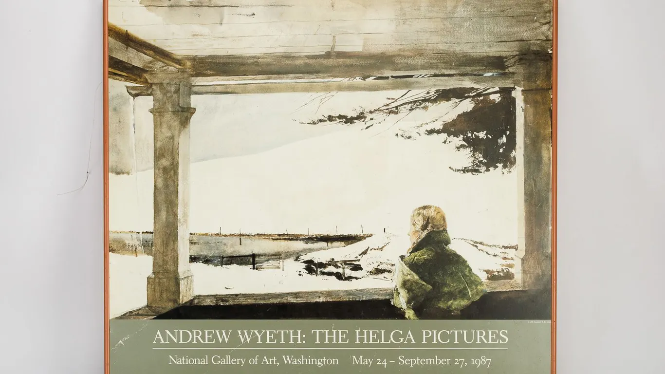 Vintage Framed Exhibition Poster "Andrew Wyeth: The Helga Pictures" - National Gallery of Art
