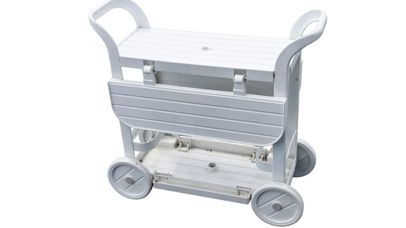 Vintage MCM Allibert Quartino Resin Bar Cart