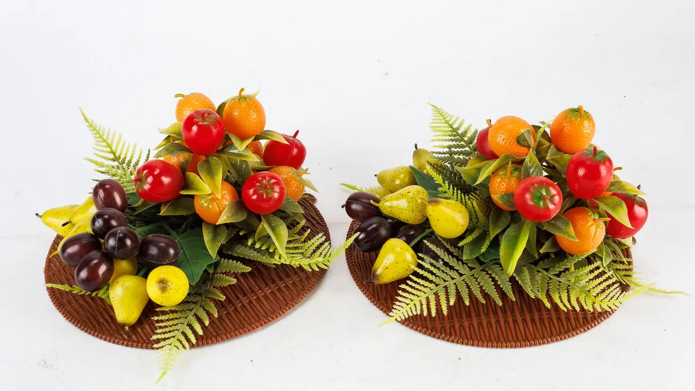 Pair of Vintage Plastic Fruit Wall Hanging Pieces