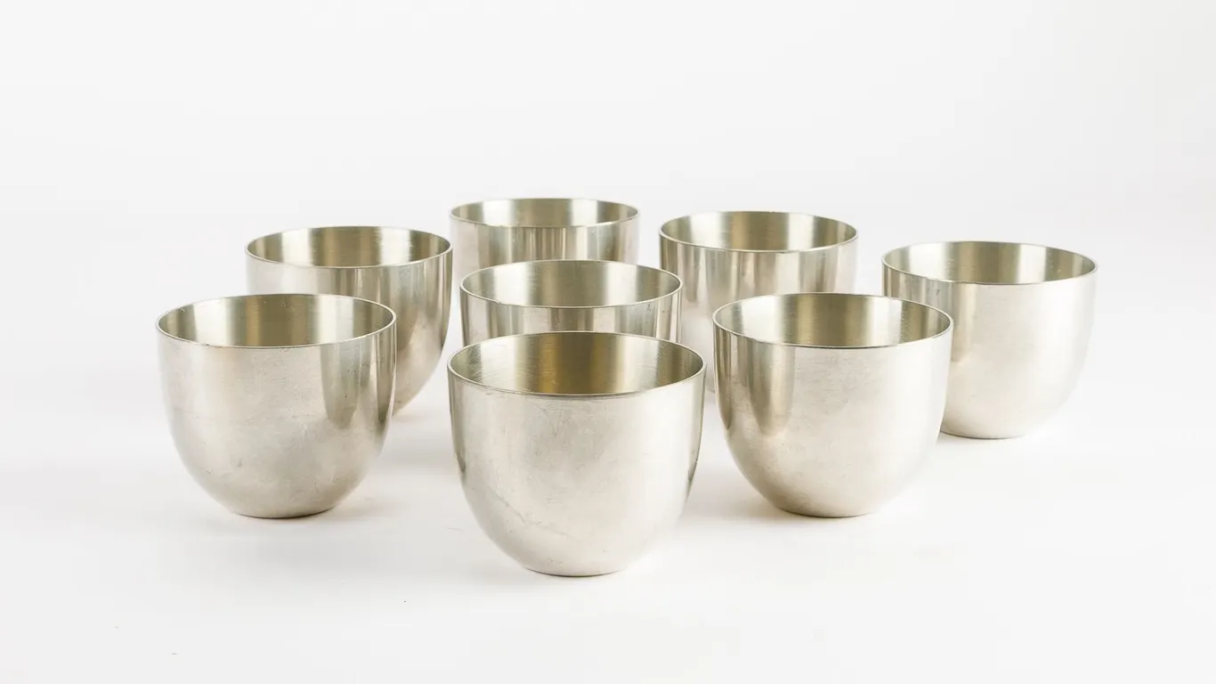 Set of 8 Vintage Stieff Pewter P50 Jefferson Cups
