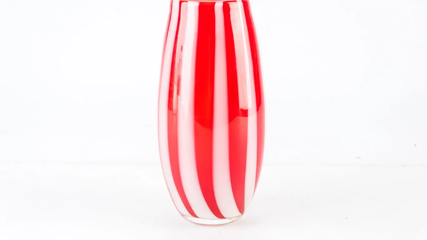 Vintage Striped Art Vase