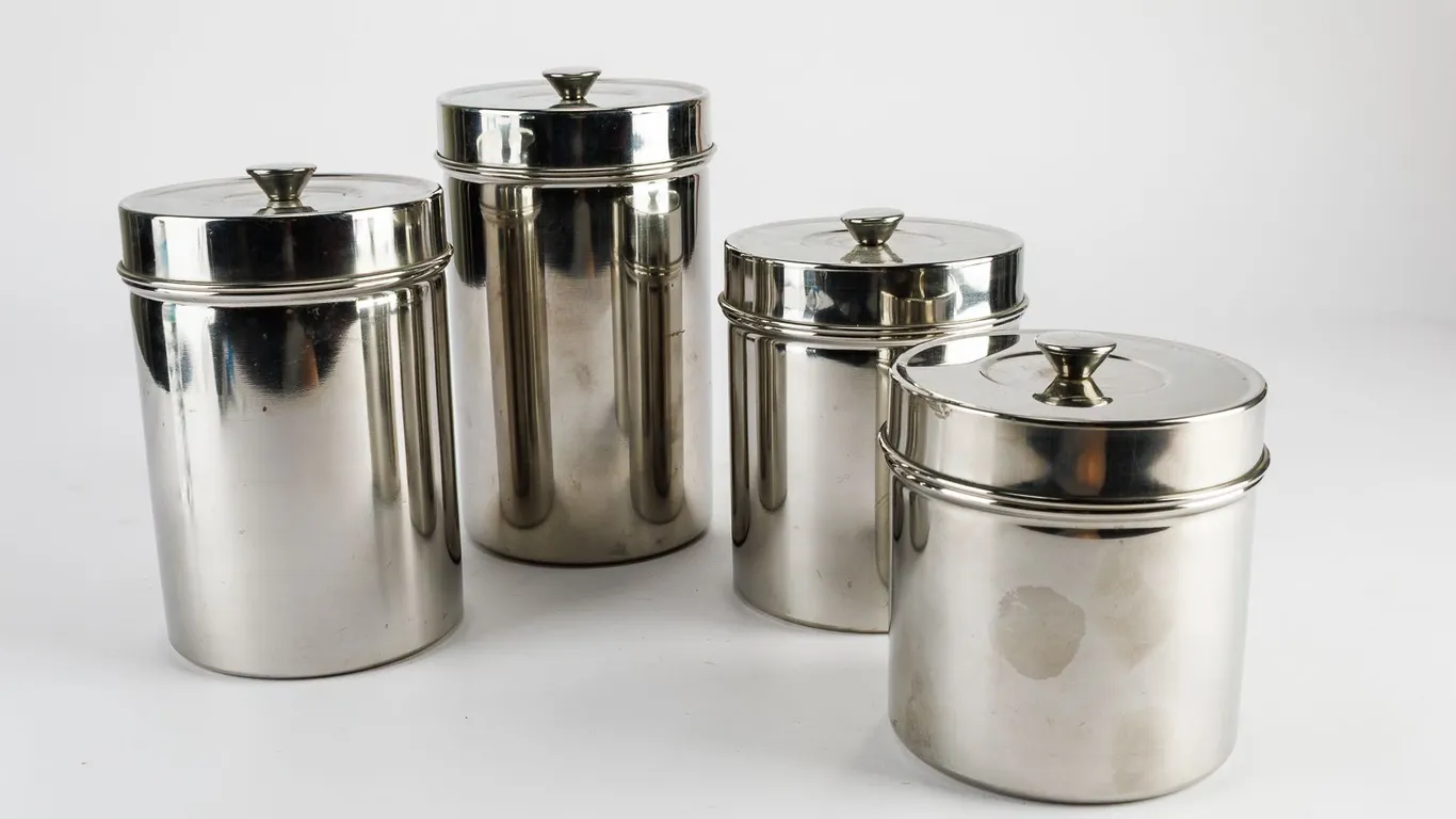 Vintage Stainless Steel Canister Set