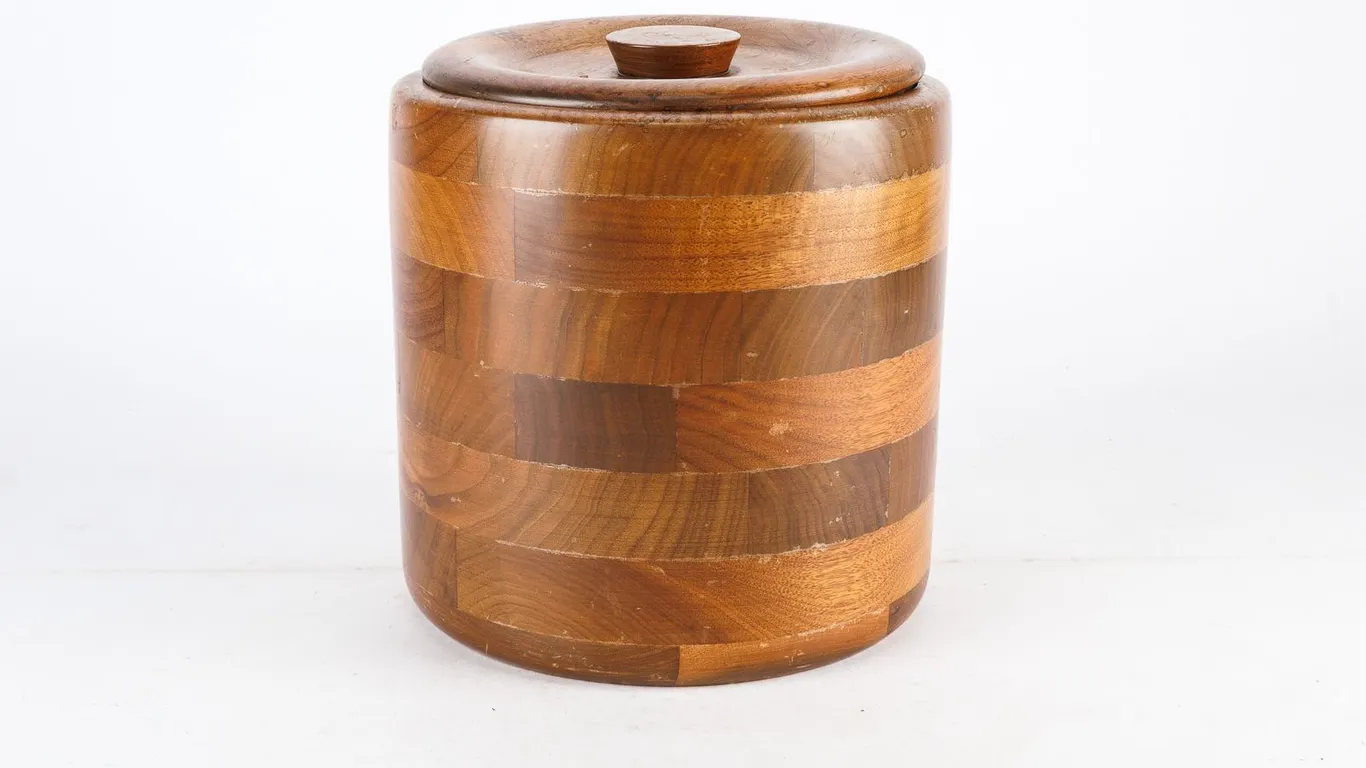 Vintage MCM Kustom Kraft Walnut Ice Bucket
