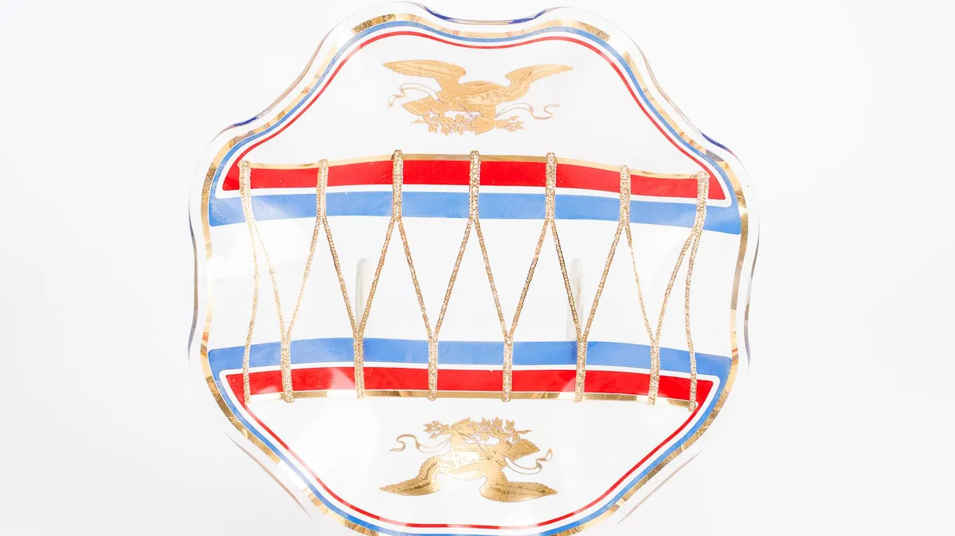 Vintage Spirit of 76 Patriotic Glass Dish