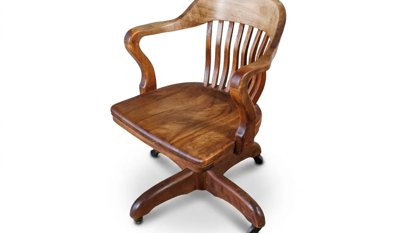 Antique Oak Swivel Desk Chair