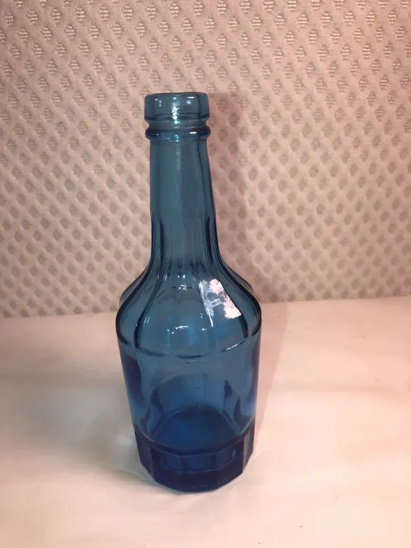 Vintage Wheaton Glass Company Blue Glass Bottle