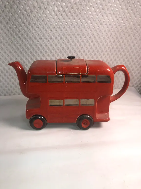 Vintage London Double Decker Bus Ceramic Teapot