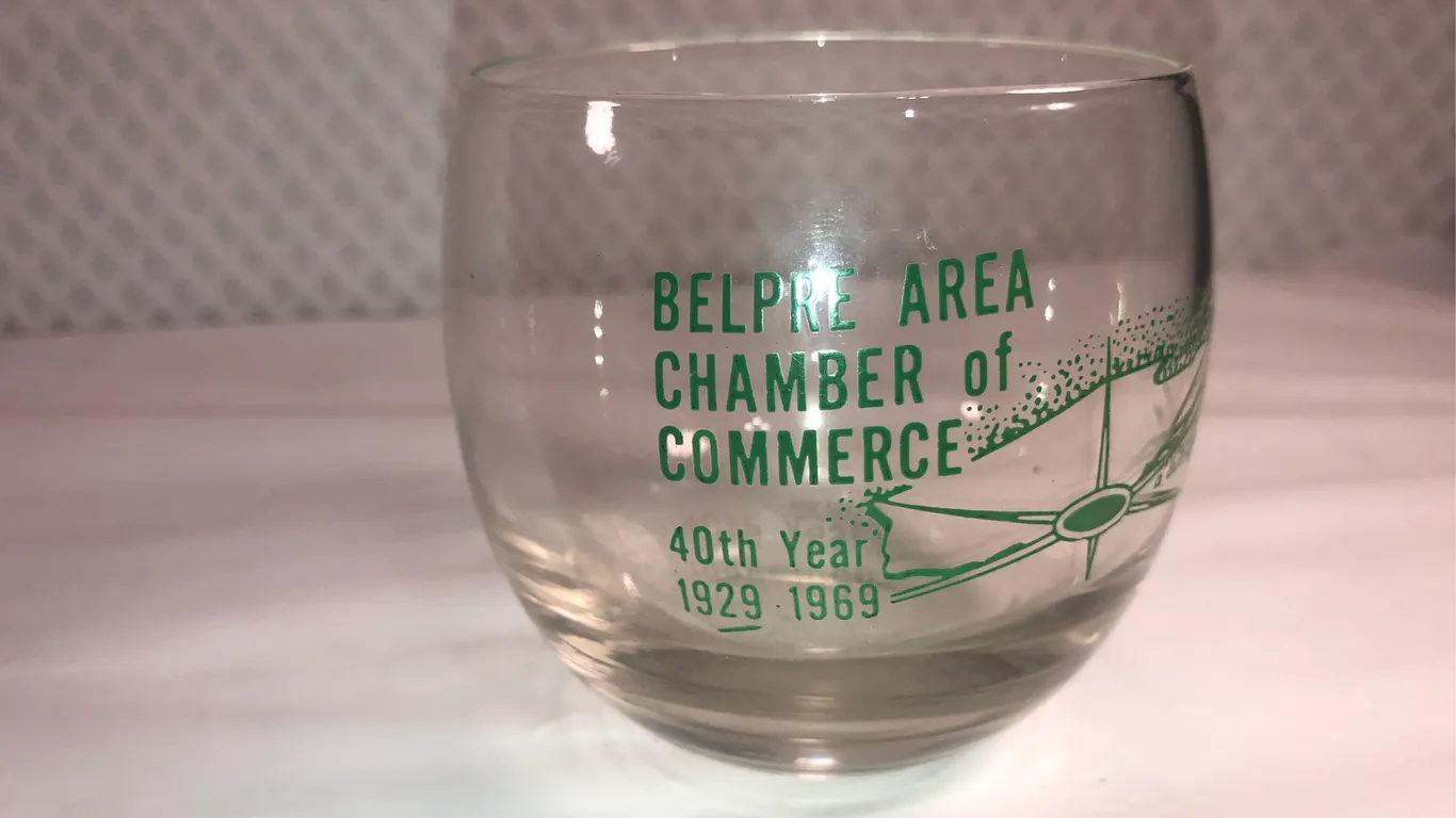 Vintage 1959 Belpre Area Chamber of Commerce Commemorative Lowball Glass