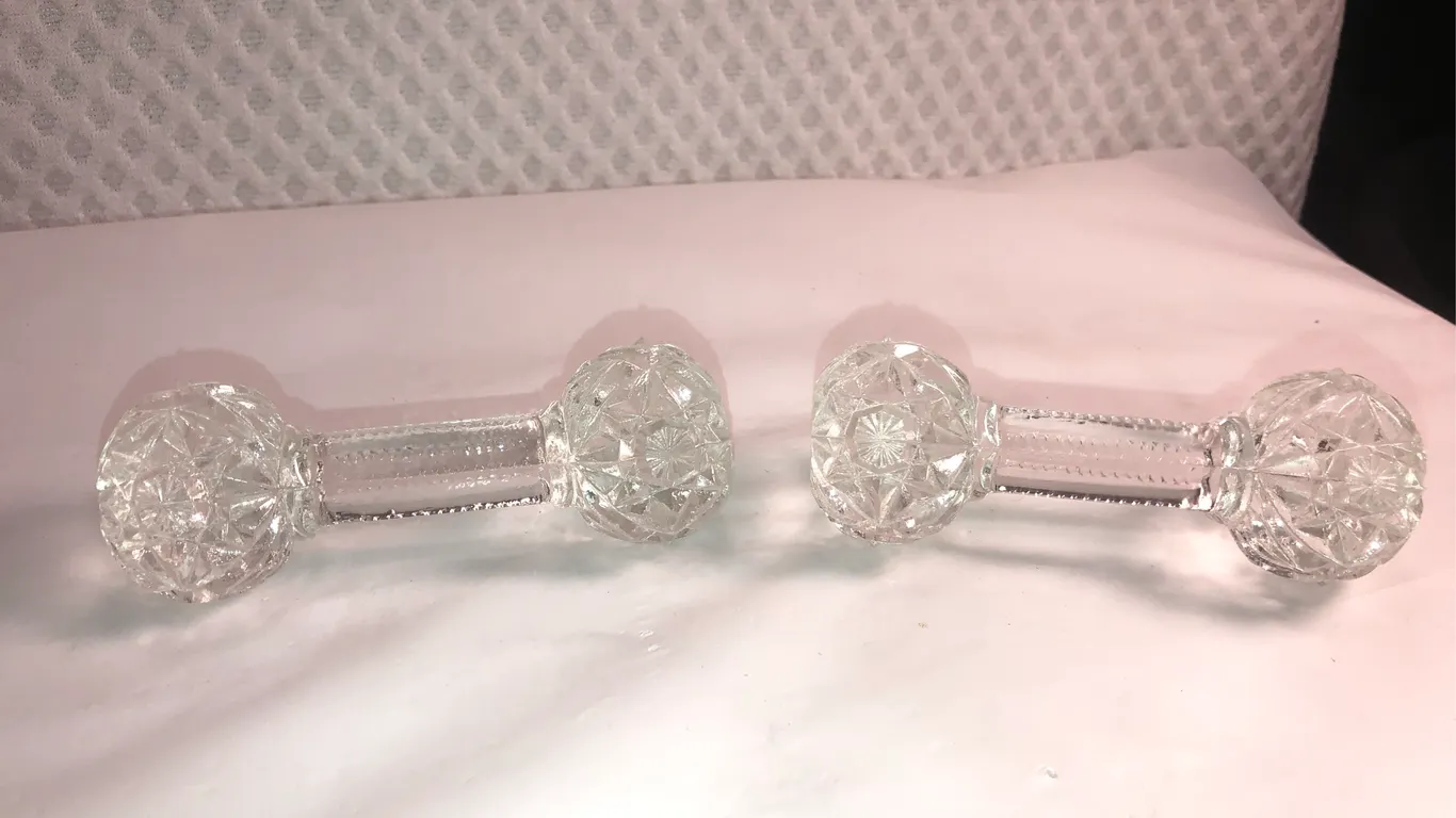 Vintage Crystal Knife Rest Pair