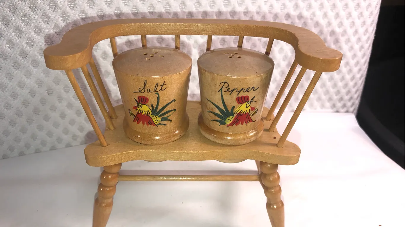 Vintage Wooden Salt and Pepper